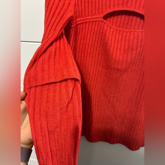 Frame Overlap Long Sleeves Keyhole Rib wool Sweater size M - Picture 8 of 8